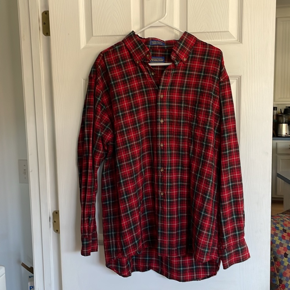Two Pendleton Mens XL  Plaid Long Sleeve Dress Shirts with minor damage